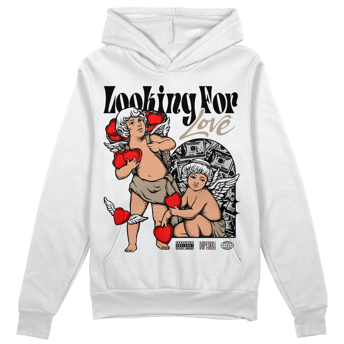 Jordan 1 High OG “Latte” DopeSkill Hoodie Sweatshirt Looking For Love Graphic Streetwear - White