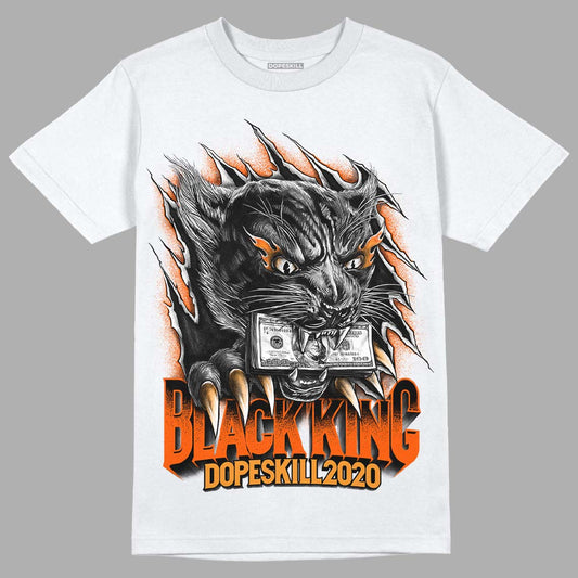 Jordan 12 Retro Brilliant Orange DopeSkill T-Shirt Black King Graphic Streetwear - White