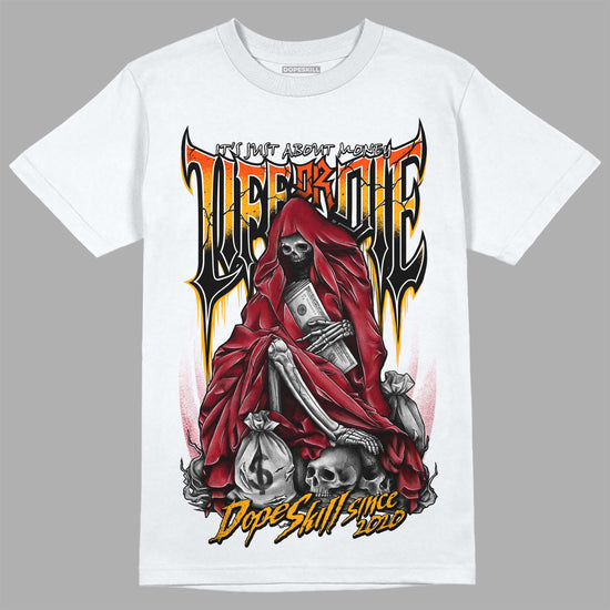 Jordan 7 Retro Cardinal DopeSkill T-Shirt Life or Die Graphic Streetwear - White