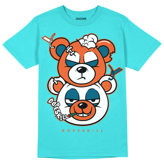 Dunk Low “Miami Dolphins” DopeSkill Tahiti Blue T-shirt New Double Bear Graphic Streetwear