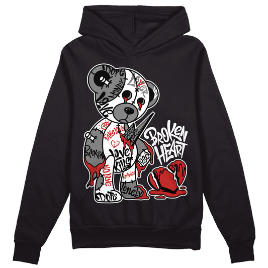 Jordan 1 High OG “Black/White” DopeSkill Hoodie Sweatshirt Broken Heart Graphic Streetwear - Black