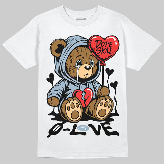 Jordan 40 “Blue Suede” DopeSkill T-Shirt Broken Bear Graphic Streetwear - White 