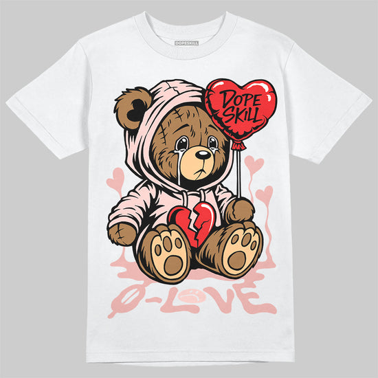 Lanvin Leather Curb Glitter Pale Pink DopeSkill T-Shirt Broken Bear Graphic Streetwear  - White