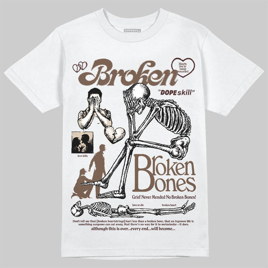 A Ma Maniére x Air Jordan 4 “Dark Mocha” DopeSkill T-Shirt Broken Bones Graphic Streetwear - White
