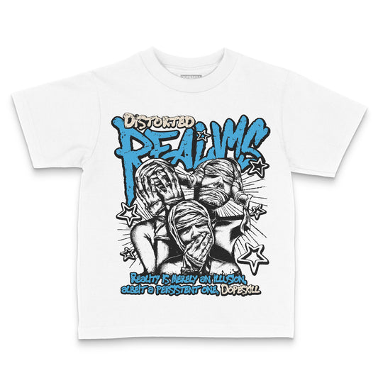 Jordan 1 High OG “UNC” Reimagined DopeSkill Toddler Kids T-shirt Distorted Realms Streetwear - White