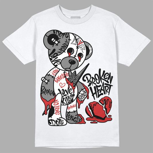Jordan 1 High OG “Black/White” DopeSkill T-Shirt Broken Heart Graphic Streetwear - White 