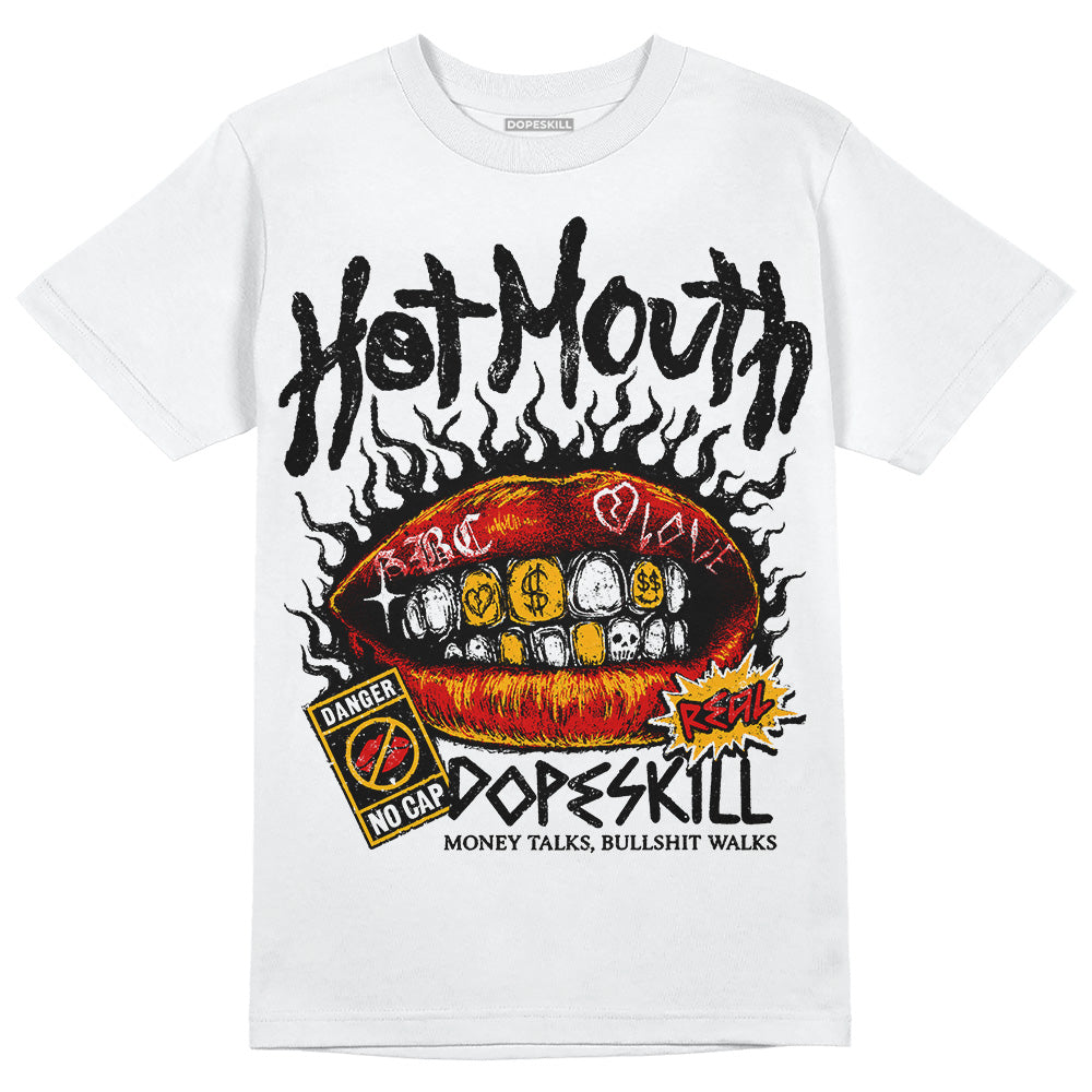 Jordan 7 Citrus DopeSkill T-Shirt Hot Mouth Graphic Streetwear - White