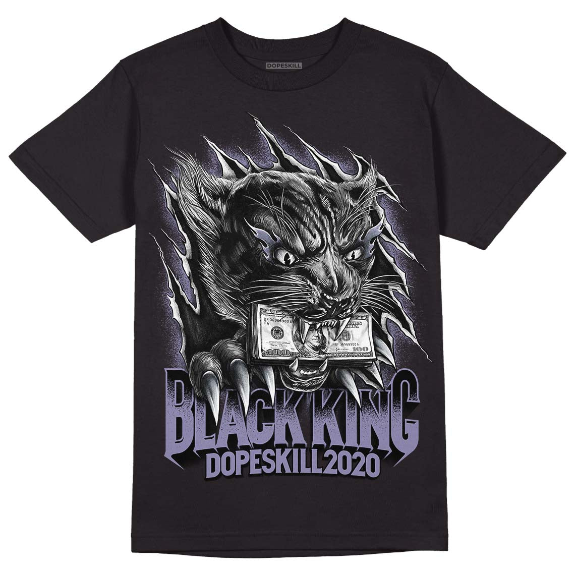 Jordan 5 Retro Low Indigo Haze DopeSkill T-Shirt Black King Graphic Streetwear  - Black