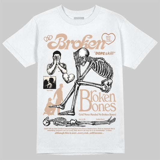 Jordan 4 Retro Cozy Girl DopeSkill T-Shirt Broken Bones Graphic Streetwear - White