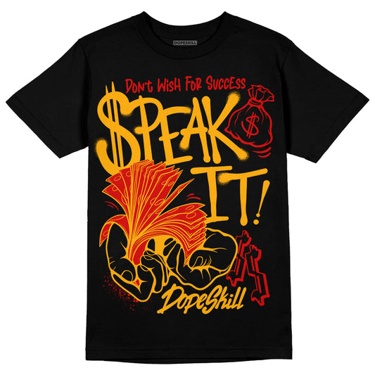 Jordan 7 Citrus DopeSkill T-Shirt Speak It Graphic Streetwear - Black
