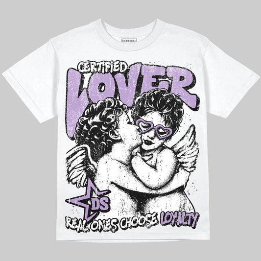 Jordan 10 WMNS “Hydrangeas” DopeSkill T-Shirt Real Ones Choose Loyalty Graphic Streetwear - White