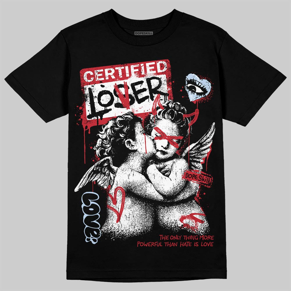 Jordan 5 Fire Red Black Tongue DopeSkill T-Shirt Certified Lover Graphic Streetwear - Black