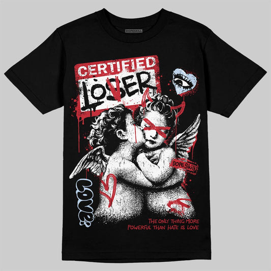 Jordan 5 Fire Red Black Tongue DopeSkill T-Shirt Certified Lover Graphic Streetwear - Black