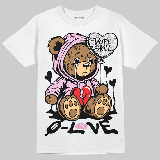 Jordan 4 WMNS “Orchid” DopeSkill T-Shirt Broken Bear Graphic Streetwear - White