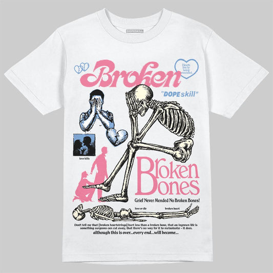 Jordan 1 High OG "Self-Expression" DopeSkill T-Shirt Broken Bones Graphic Streetwear - White 