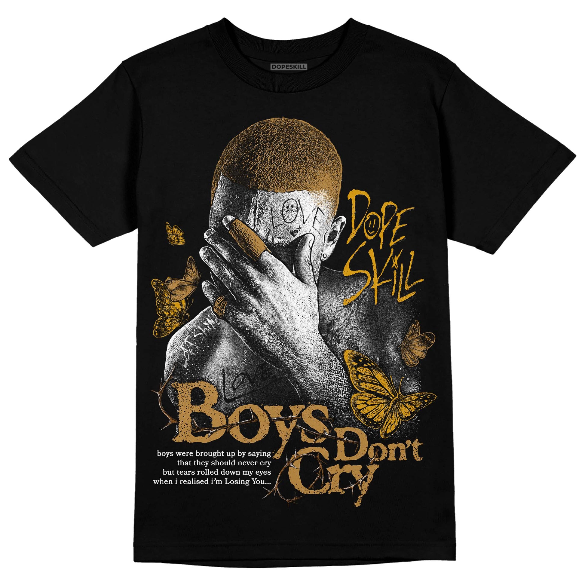 Jordan 13 Wheat 2023 DopeSkill T-Shirt Boys Don't Cry Graphic Streetwear - Black