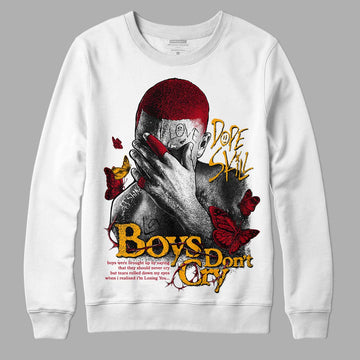 Jordan 7 Retro Cardinal DopeSkill Sweatshirt Boys Don't Cry Graphic Streetwear - White