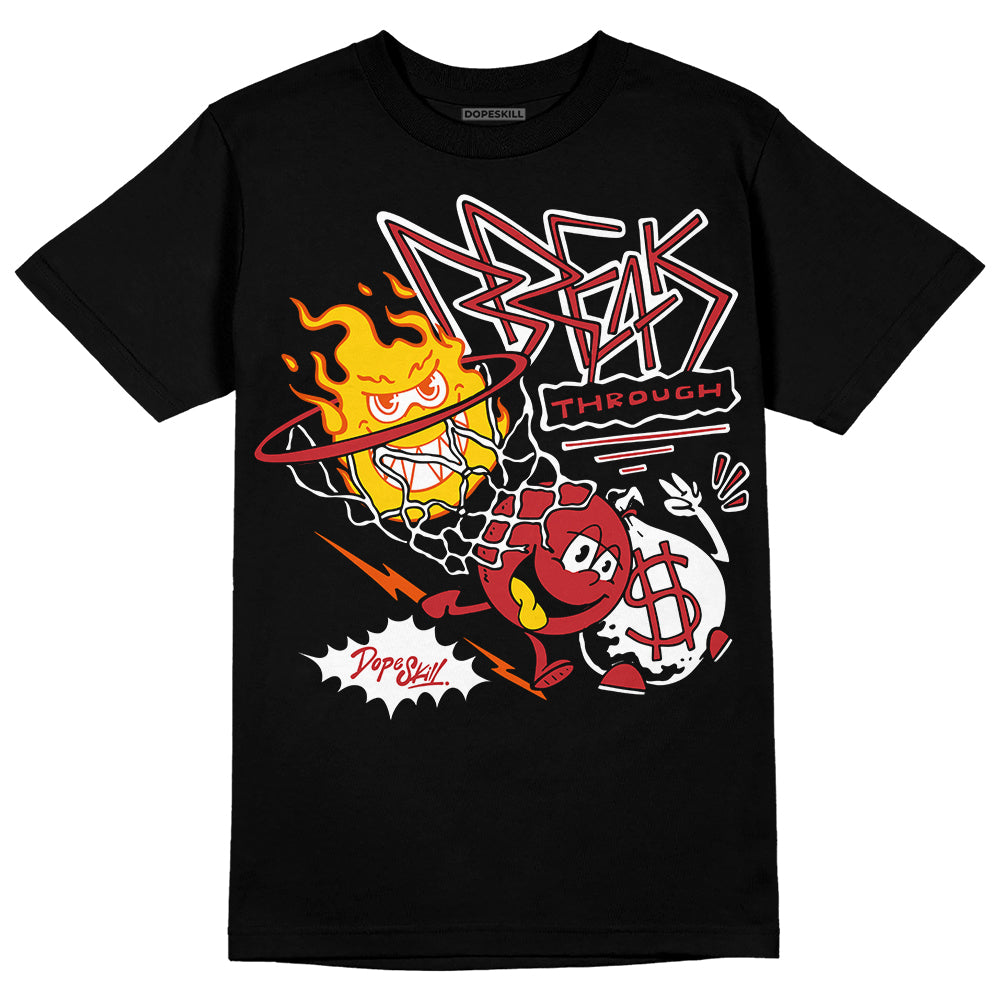 Jordan 12 “Red Taxi” DopeSkill T-Shirt Break Through Graphic Streetwear - Black