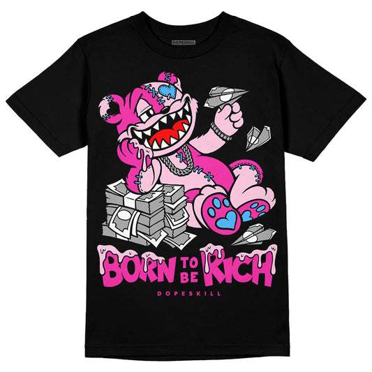 Pink Sneakers DopeSkill T-shirt Born To Be Rich Graphic Streetwear - Black