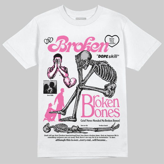 Asics Gel-Kayano 14 ‘Cream Sweet Pink’ DopeSkill T-Shirt Broken Bones Graphic Streetwear - White