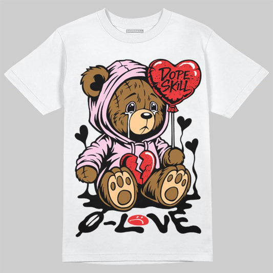 Awake NY x Air Jordan 5 Arctic Pink DopeSkill T-Shirt Broken Bear Graphic Streetwear - White