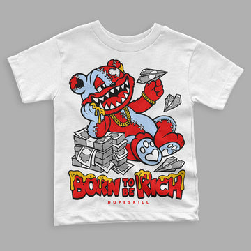 Jordan 11 Retro Cherry DopeSkill Toddler Kids T-shirt Born To Be Rich Graphic Streetwear - White