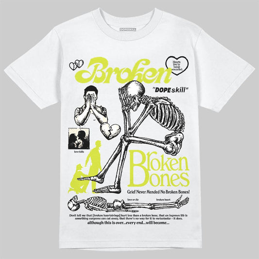 Air Max 90 x Patta Cyber and Particle Grey DopeSkill T-Shirt Broken Bones Graphic Streetwear - White 