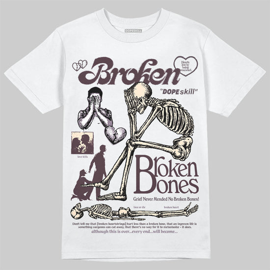 A Ma Maniere x Air Jordan 4 "Phantom" DopeSkill T-Shirt Broken Bones Graphic Streetwear - White 