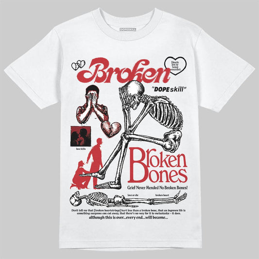 Air Foamposite One Cough Drop (2025) DopeSkill T-Shirt Broken Bones Graphic Streetwear - White