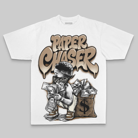 Brown Oversize Print Paper Chaser Boy DopeSkill Graphic T-shirt Streetwear - White