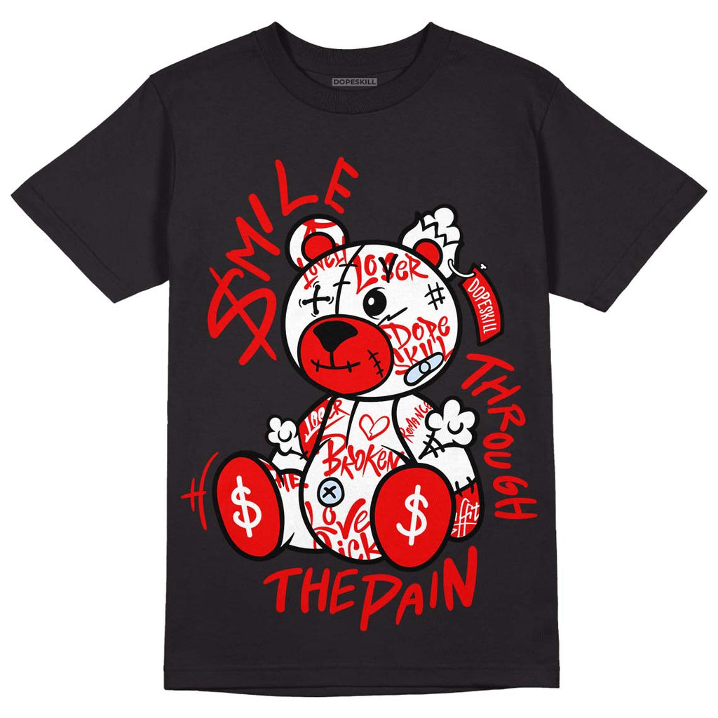 Jordan 11 Retro Cherry' DopeSkill T-Shirt Smile Through The Pain Graphic Streetwear - Black