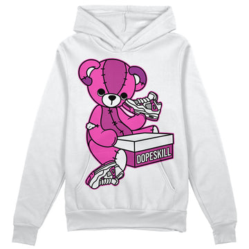 Jordan 4 GS “Hyper Violet” DopeSkill Hoodie Sweatshirt Sneakerhead BEAR Graphic Streetwear - White