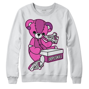 Jordan 4 GS “Hyper Violet” DopeSkill Sweatshirt Sneakerhead BEAR Graphic Streetwear - White