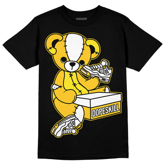 Jordan 4 Retro “Vivid Sulfur” DopeSkill T-Shirt Sneakerhead BEAR Graphic Streetwear  - Black