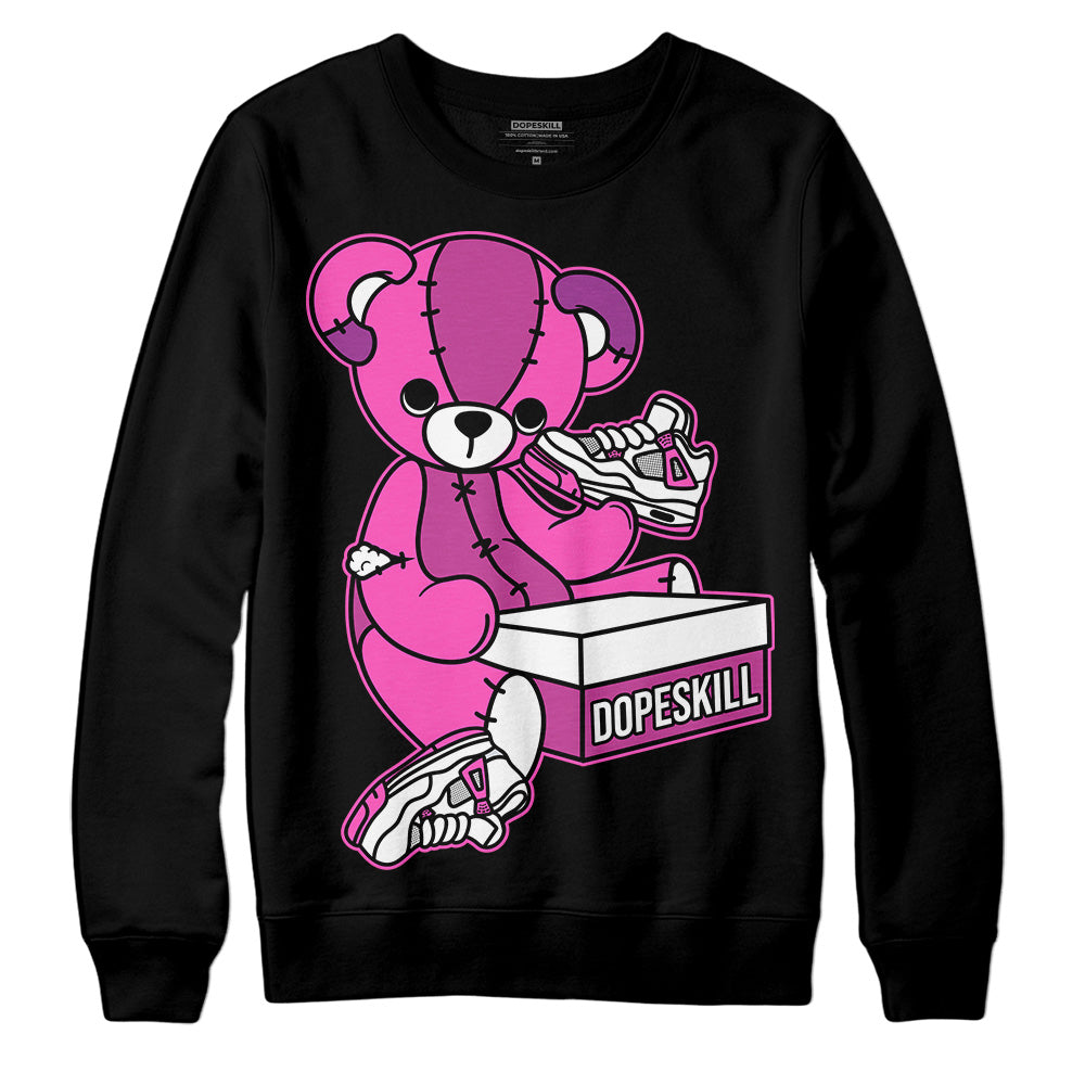 Jordan 4 GS “Hyper Violet” DopeSkill Sweatshirt Sneakerhead BEAR Graphic Streetwear - Black