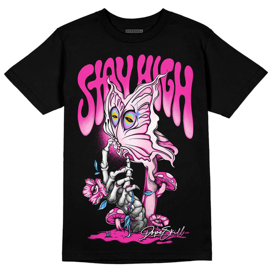 Pink Sneakers DopeSkill T-Shirt Stay High Graphic Streetwear - Black