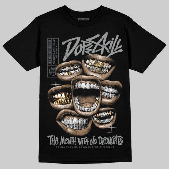 Jordan 5 Retro Wolf Grey (2026) DopeSkill T-Shirt The Mouth With No Droughts Graphic Streetwear - Black
