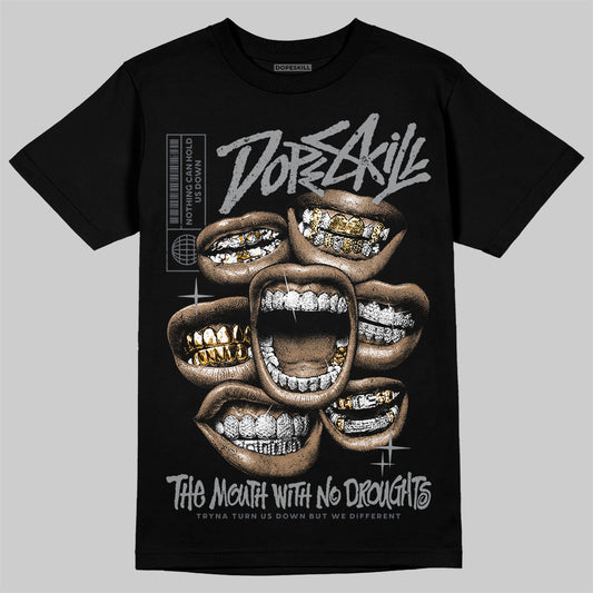 Jordan 5 Retro Wolf Grey (2026) DopeSkill T-Shirt The Mouth With No Droughts Graphic Streetwear - Black