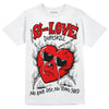 Jordan 4 Retro Red Cement DopeSkill T-Shirt Crying Heart Graphic Streetwear - White 