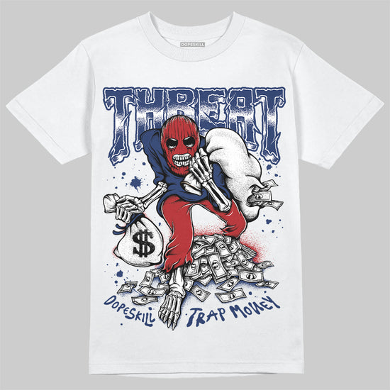 Jordan 6 Retro 'White And Midnight Navy' DopeSkill T-Shirt Threat Graphic Streetwear - White