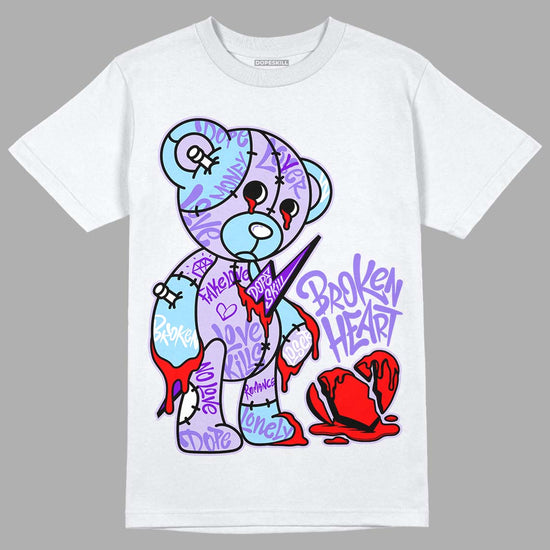 Jordan 11 Low Pure Violet DopeSkill T-Shirt Broken Heart Graphic Streetwear