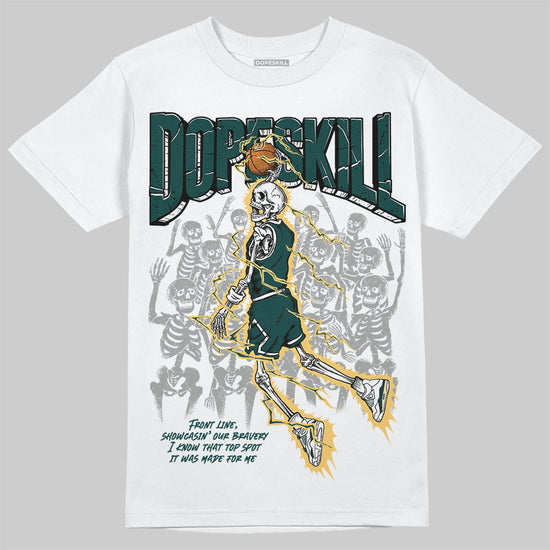 Jordan 4 Retro Oxidized Green DopeSkill T-Shirt Thunder Dunk Graphic Streetwear - White