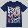 Jordan 4 SB “Summit White/Navy” DopeSkill T-Shirt Real Ones Move In Silence Graphic Streetwear - Navy