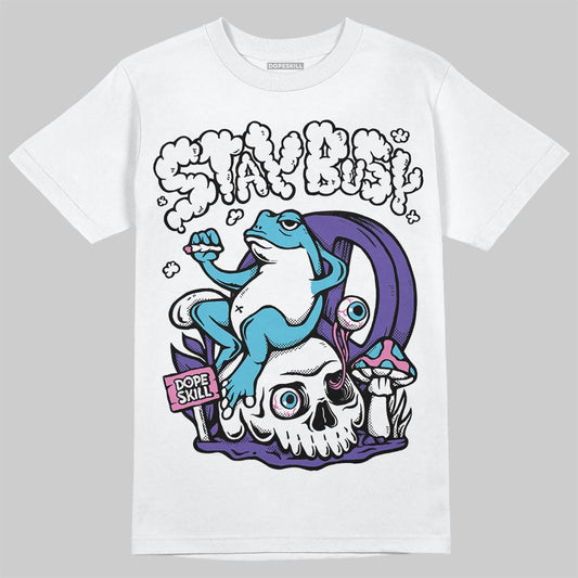 Jordan 8 Retro 'Aqua' 2025 DopeSkill T-Shirt Stay Busy Graphic Streetwear - White
