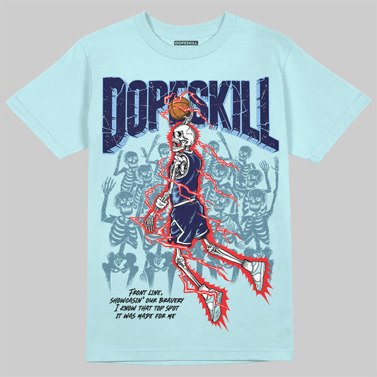 Dunk Low GS “Glacier Blue” DopeSkill Chambray T-shirt Thunder Dunk Graphic Streetwear