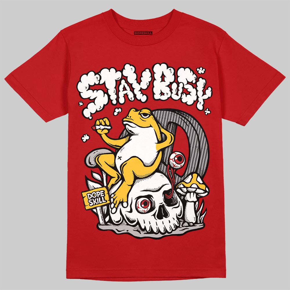 Jordan 14 Retro Ferrari (2025) DopeSkill T-Shirt Stay Busy Graphic Streetwear - Red
