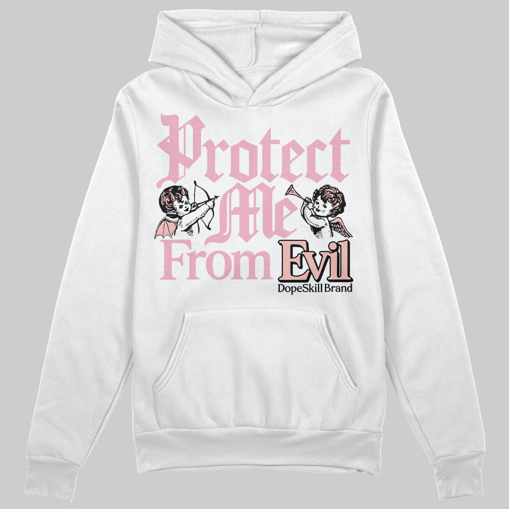 AMIRI White & Pink Stars Court Sneakers DopeSkill Hoodie Sweatshirt Protect Me From Evil Graphic Streetwear - White