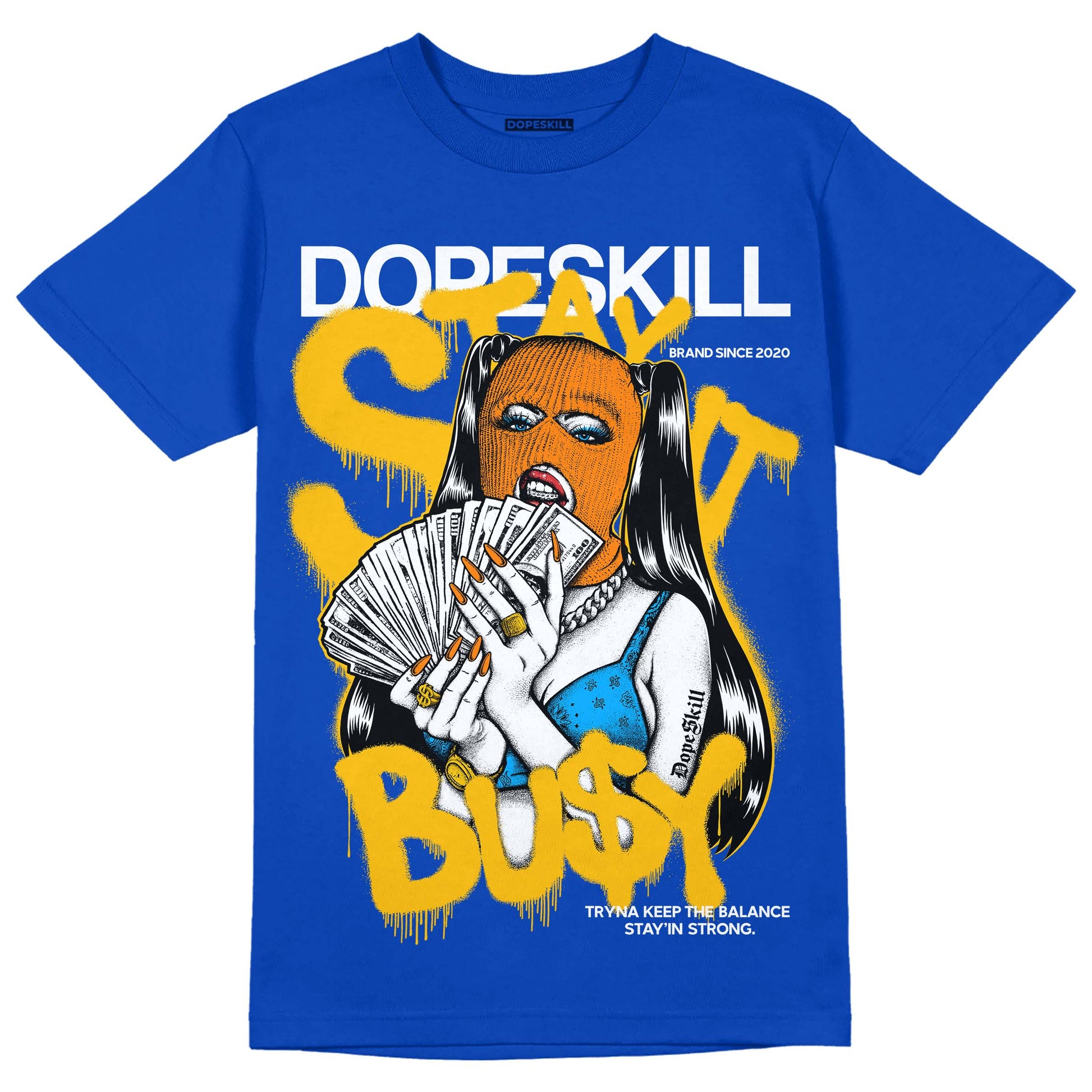 Royal Blue Sneakers DopeSkill Royal Blue T-shirt Stay It Busy Graphic Streetwear