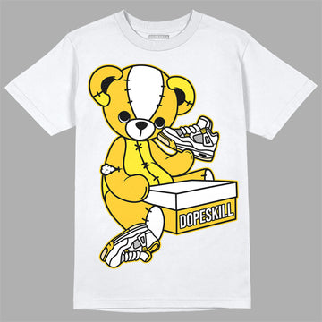 Jordan 4 Retro “Vivid Sulfur” DopeSkill T-Shirt Sneakerhead BEAR Graphic Streetwear - White 