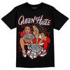 Jordan 4 Retro Red Cement DopeSkill T-Shirt Queen Of Hustle Graphic Streetwear - Black